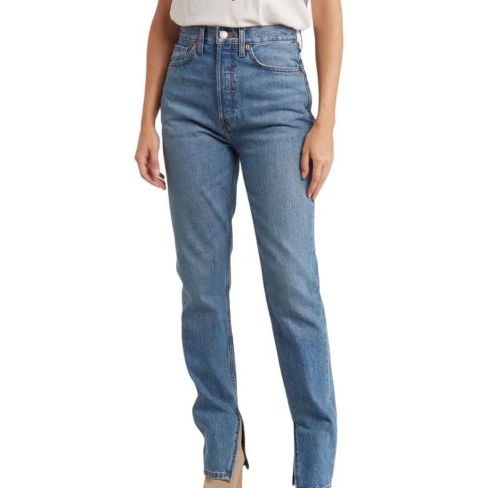 RE/DONE Super High Rise Drainpipe Slim Cut Jeans Atomic 26